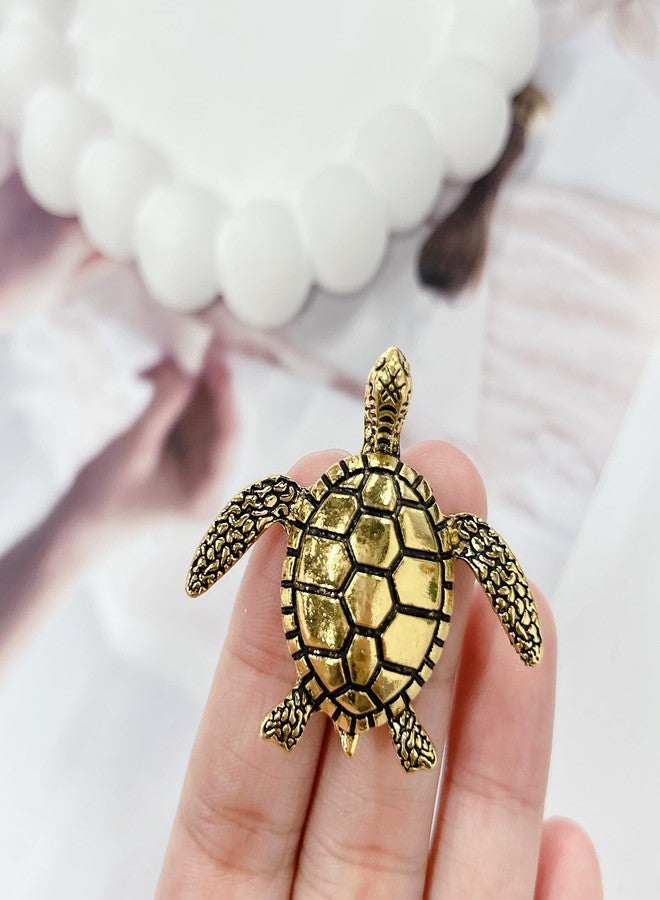 Cykdohy Vintage Sea Turtle Brooch Statement Pin for Women Men Ancient Cute Fashion Tortoise Brooches Retro Ocean Marine Animal Lapel Pins Corsage Hat Bag Dress Clothing Accessories Jewelry for Wife Mom (Gold) - Image 5